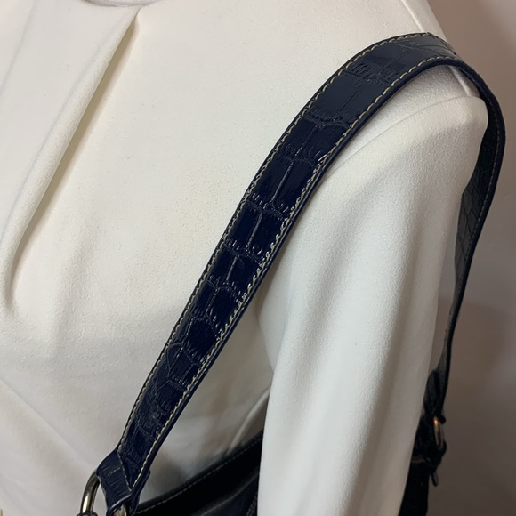 Luce gorgeous navy blue leather shoulder bag wit check lining MCB5405M - Picture 14 of 14